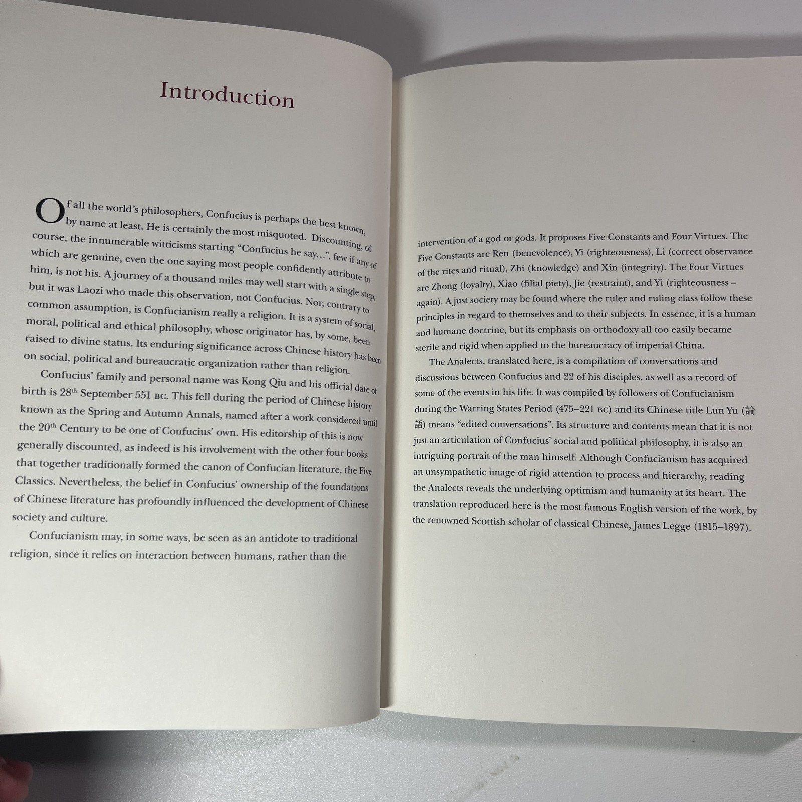 Confucius The Analects Hardcover 1st Ed Ancient Chinese Philosophy Confucionism
