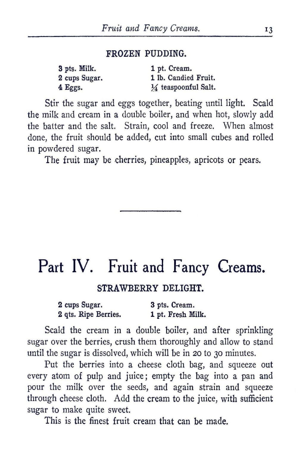 Homemade Ice Cream And Candy Cook Book « 1908 » 108 Pages