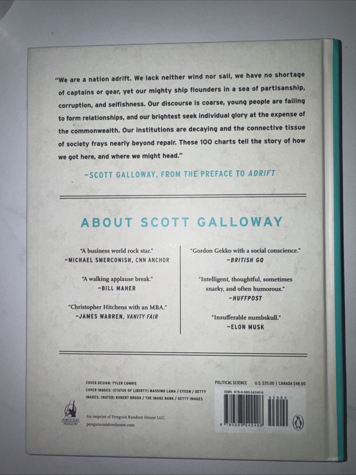 Adrift : America in 100 Charts by Scott Galloway (2022, Hardcover)