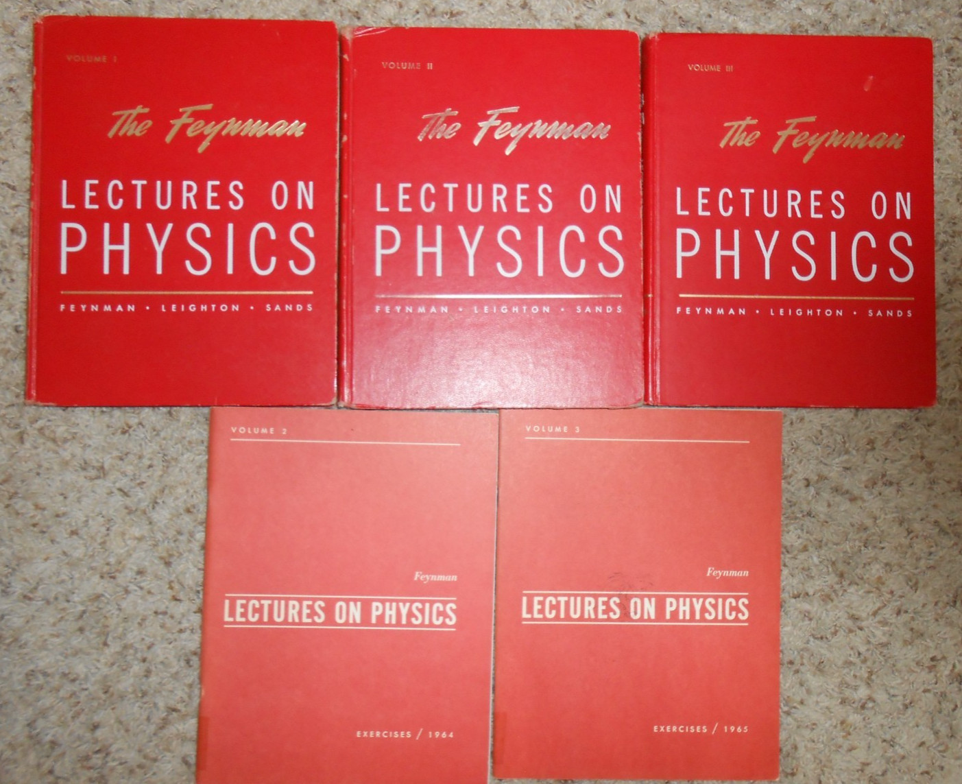 Feynman LECTURES ON PHYSICS Vol 1 2 3 + Vol 2 3 Exercises 1965 – 3HC 2TPB GC