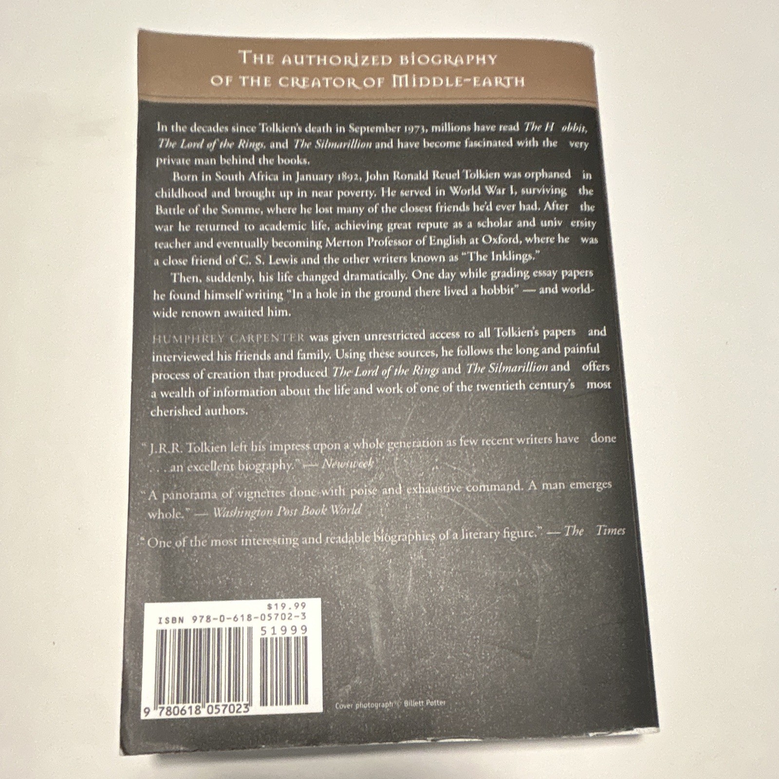 J. R. R. Tolkien: A Biography by Humphrey Carpenter PB 2000 HarperCollins