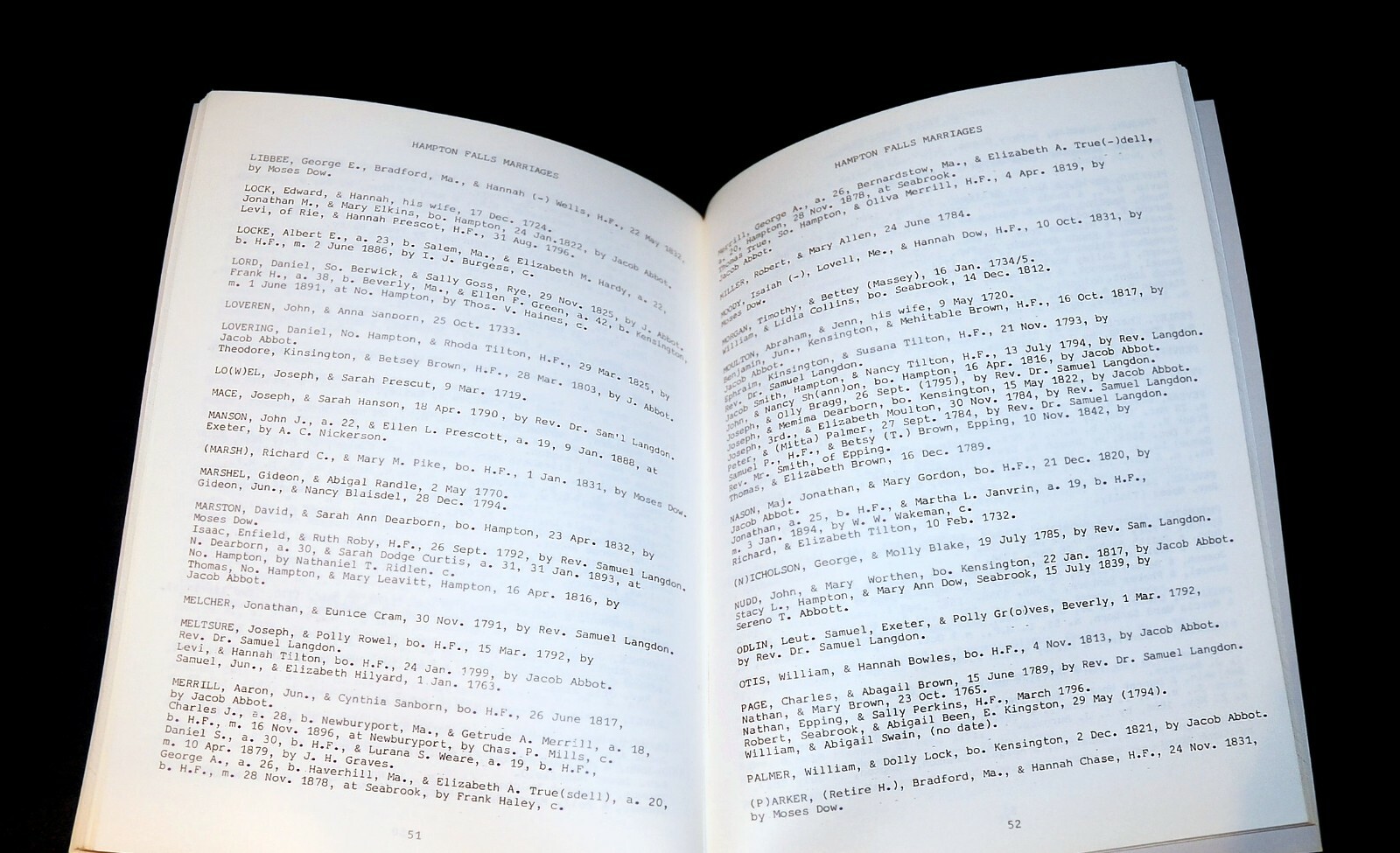 &lsquo;Hampton Falls NH Vital Statistics&rsquo; Town Records thru 1899 by Nichipar 184 Pages