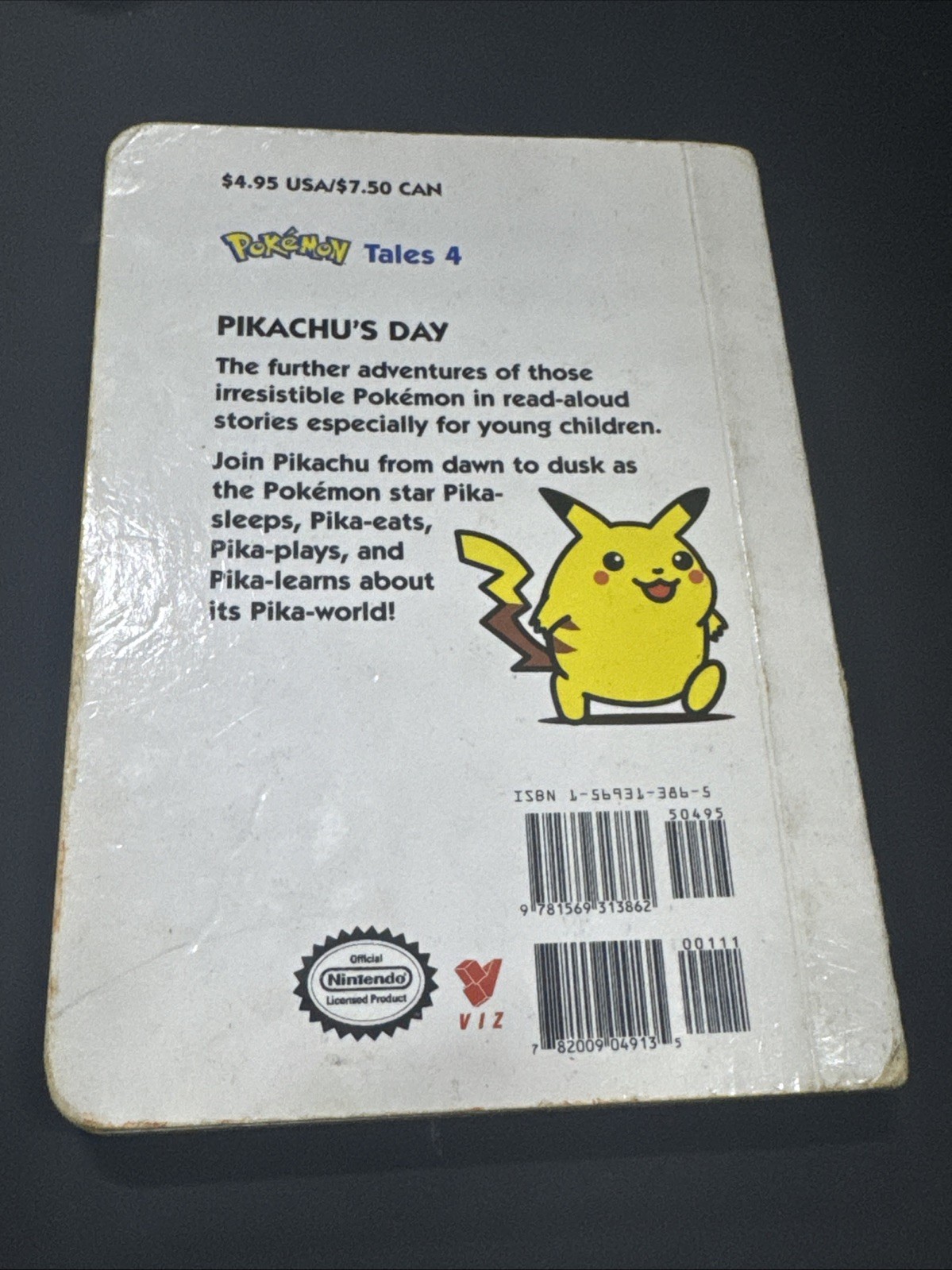 Pokemon Pikachu&rsquo;s Day Tales 4 board book Nintendo 1999 Toshinao Aoki Free Sh