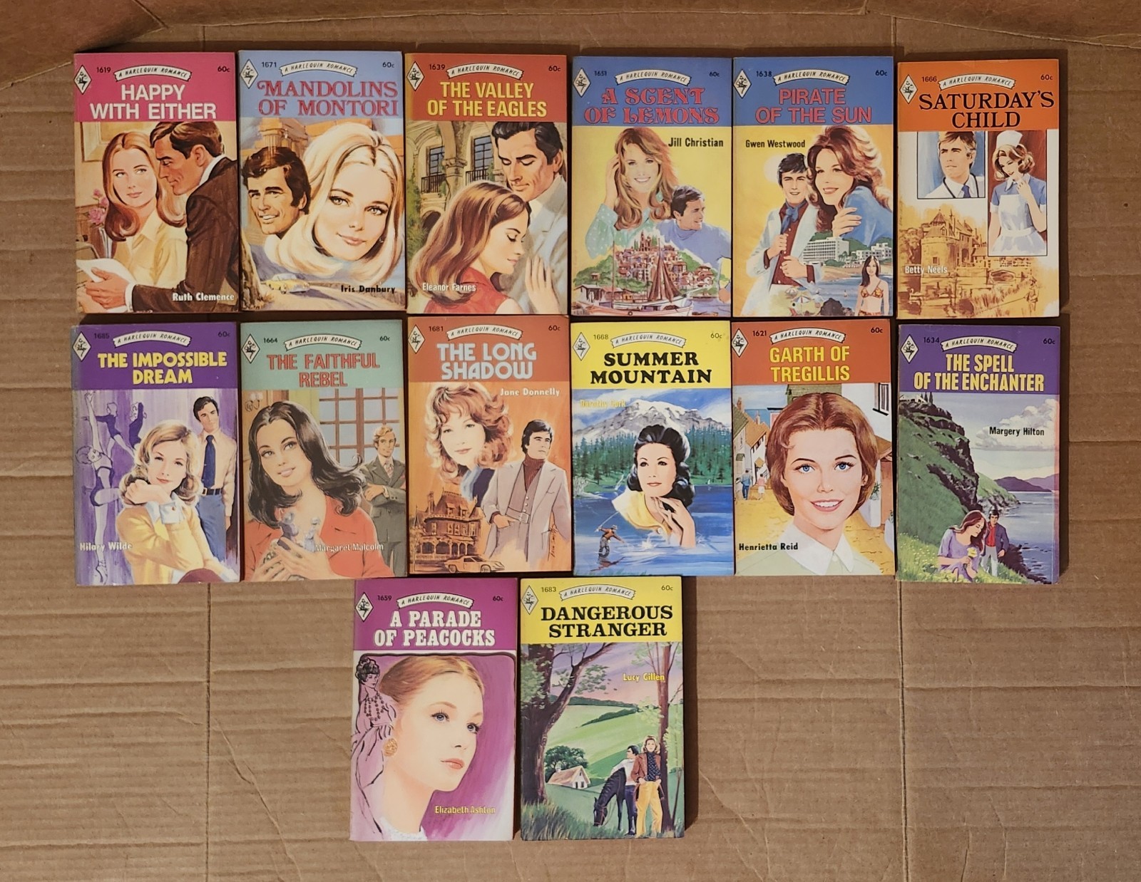 Harlequin Romance Set Of 43 Paperbacks Books Series 1600 Vintage 1972-73