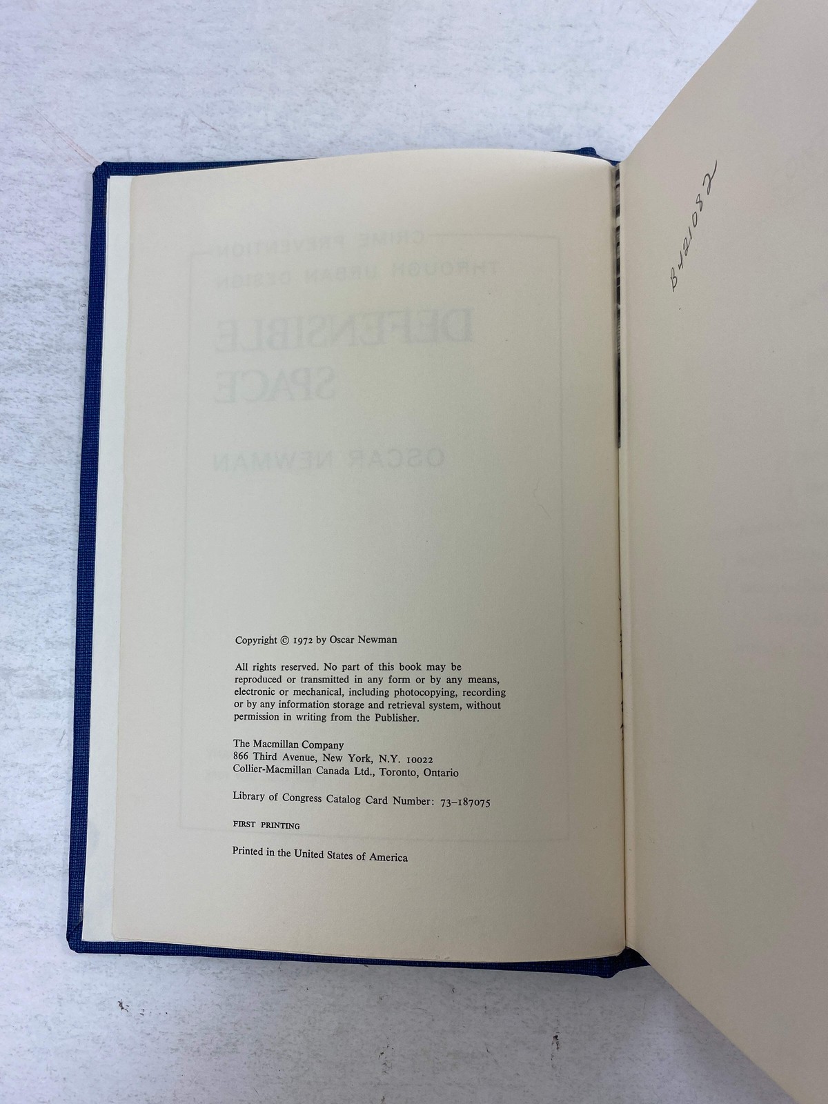 Crime Prevention Through Urban Design Defensible Space Newman Ex-library 1972 HC
