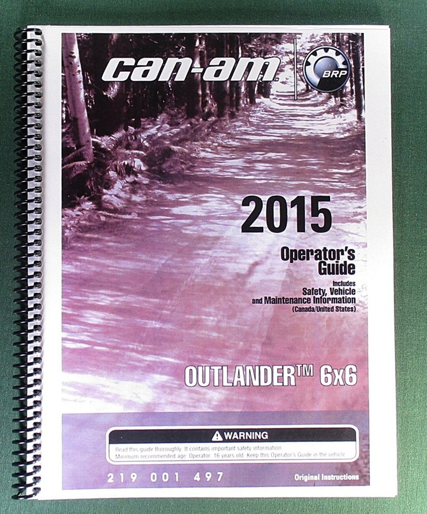 2015 Can-Am Outlander 1000 6×6 Operator&rsquo;s Manual: 168 pages & protective Covers!