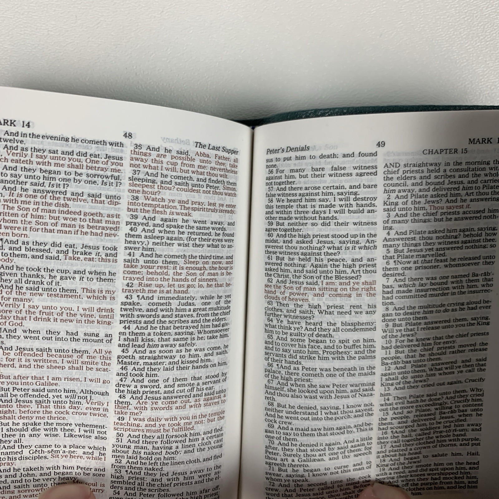 Nelson The Smallest Bible King James KJV Snap Closure Blue Leather w/Magnifier