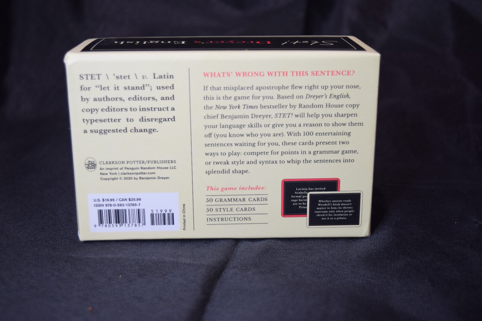STET! Dreyer&rsquo;s Game of English: A Game for Language Lovers, Grammar Geeks, and B