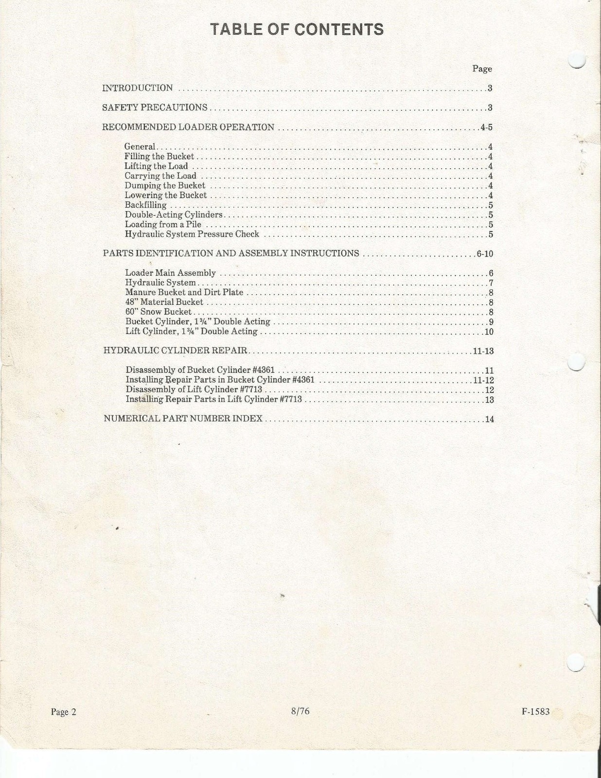 KUBOTA Model 1200 Loader For L-Series Tractors Owners Manual – WIRE-LOCK BOUND