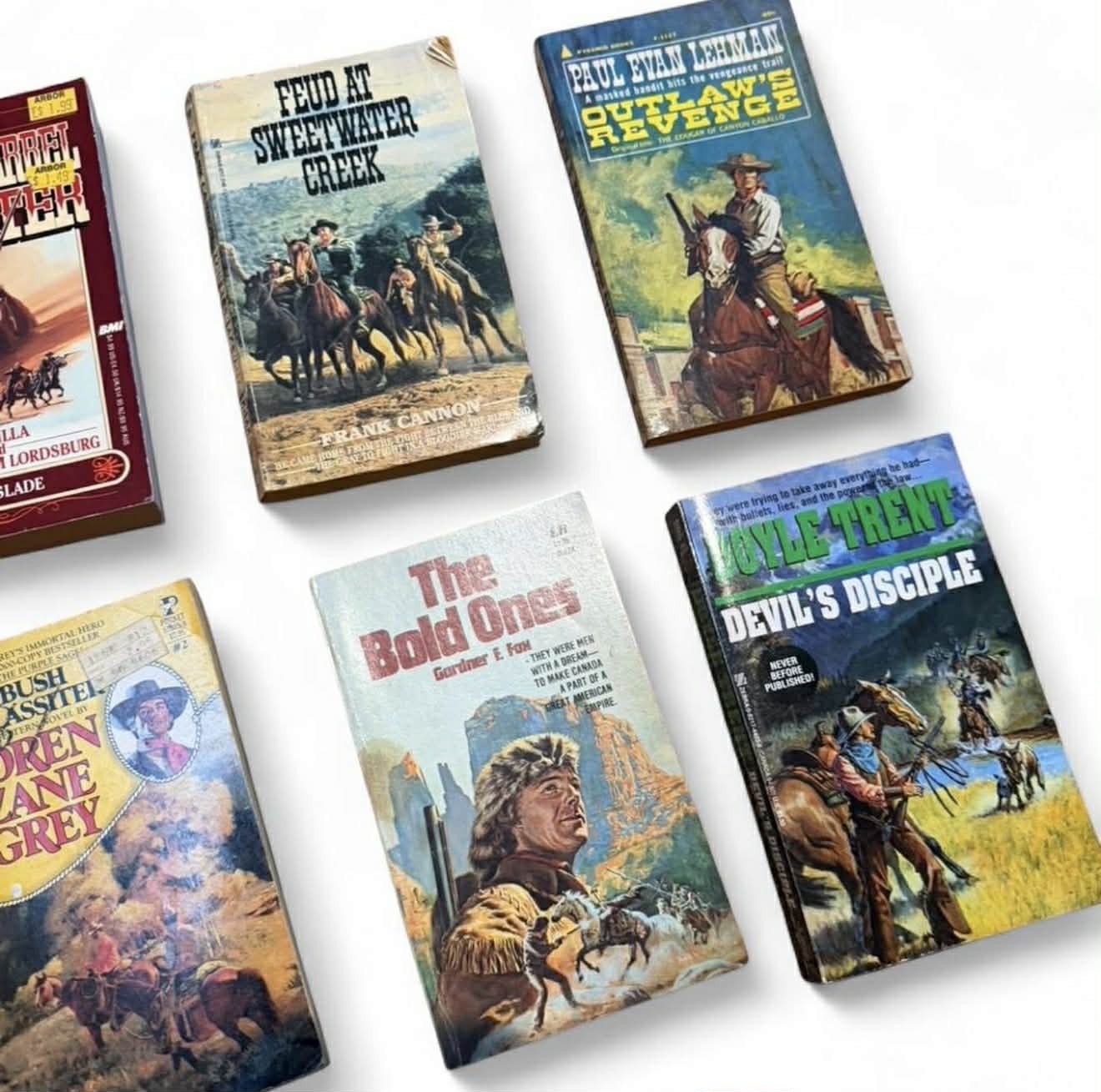 Vintage Bundle of Paperback Western/Cowboy Vovels 10 books