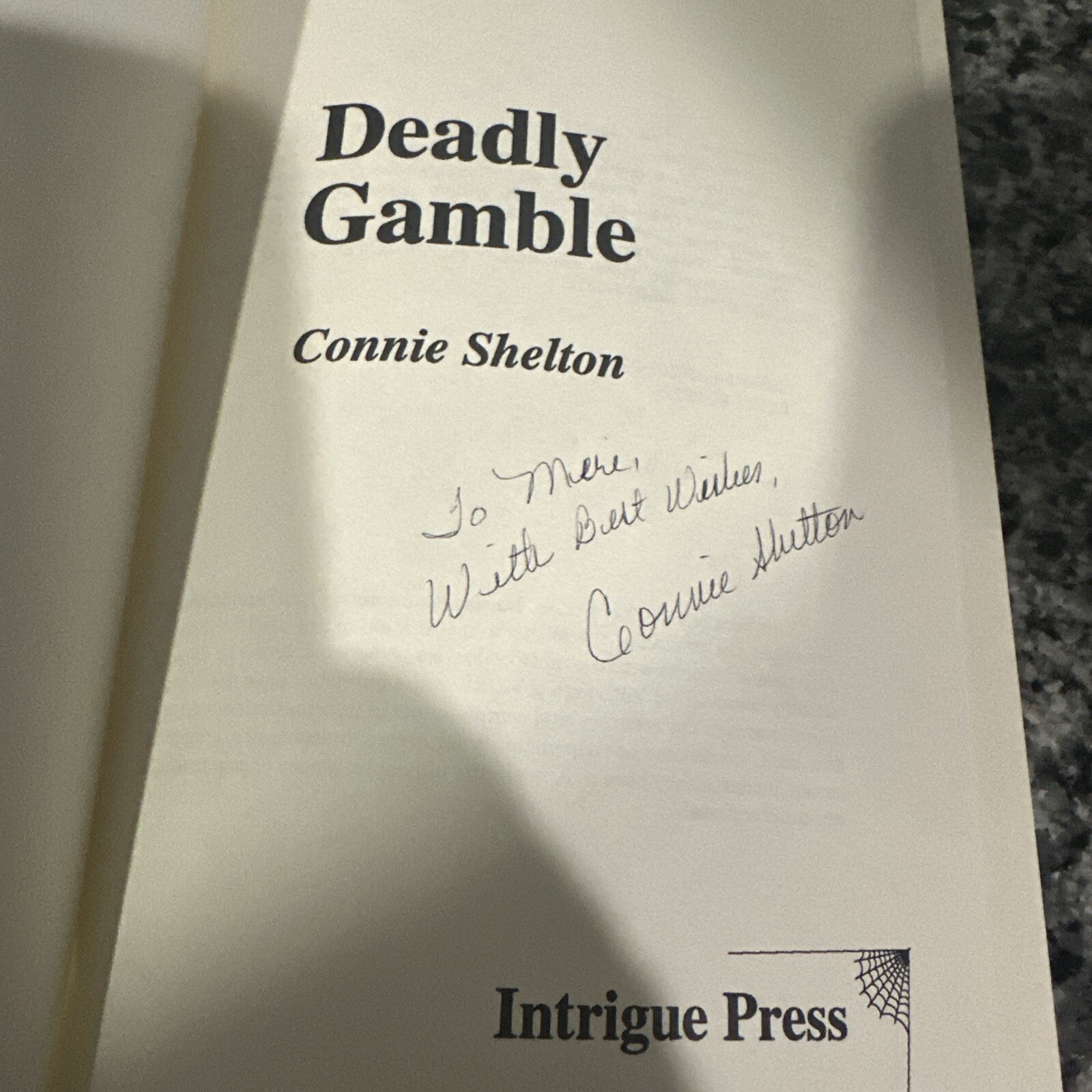 Deadly Gamble Connie Shelton HCDJ 📚 SIGNED 1st Ed 1st Print Charlie Parker Book