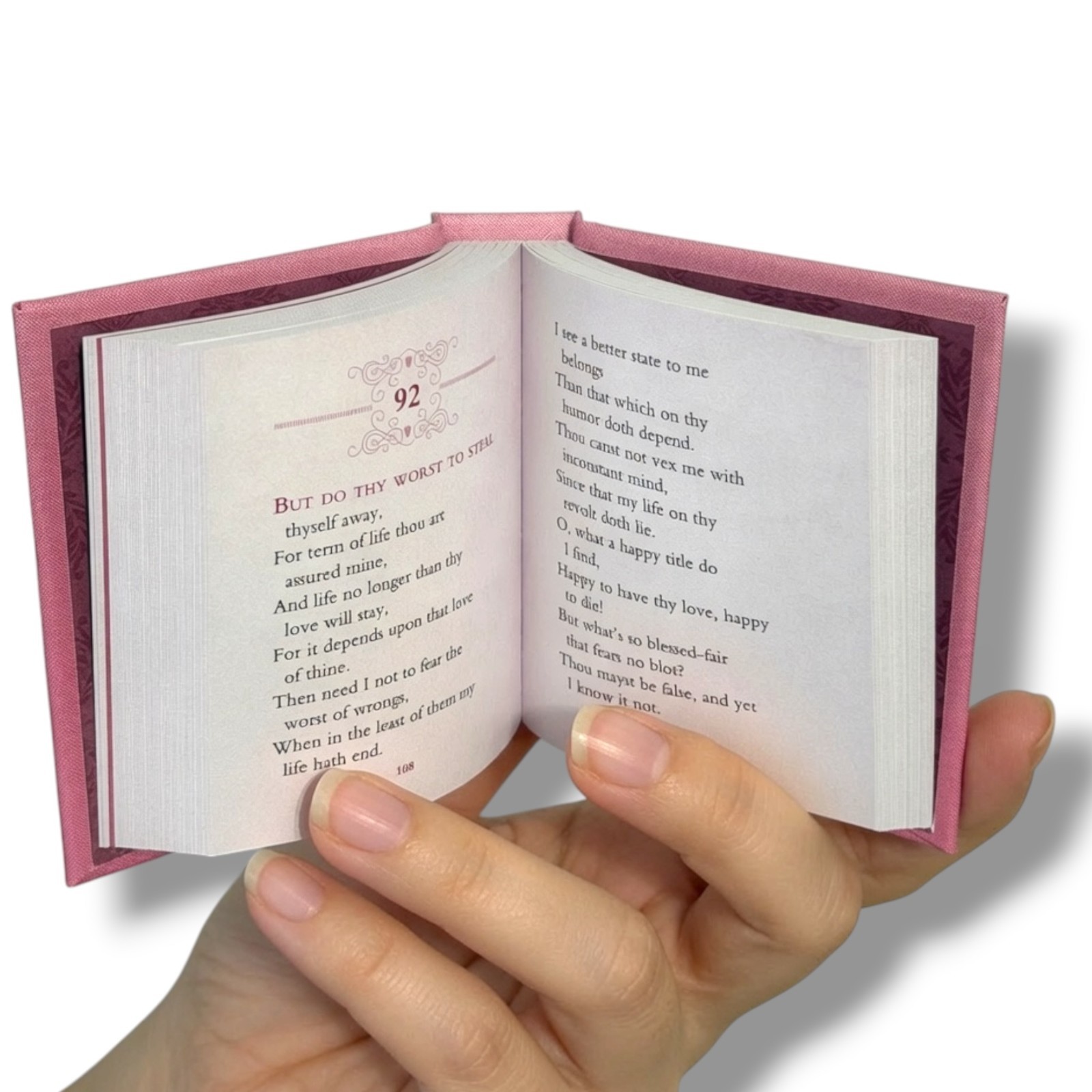 Love Sonnets of Shakespeare mini book 3.25&Prime; H hardcover 175 pages light rose new