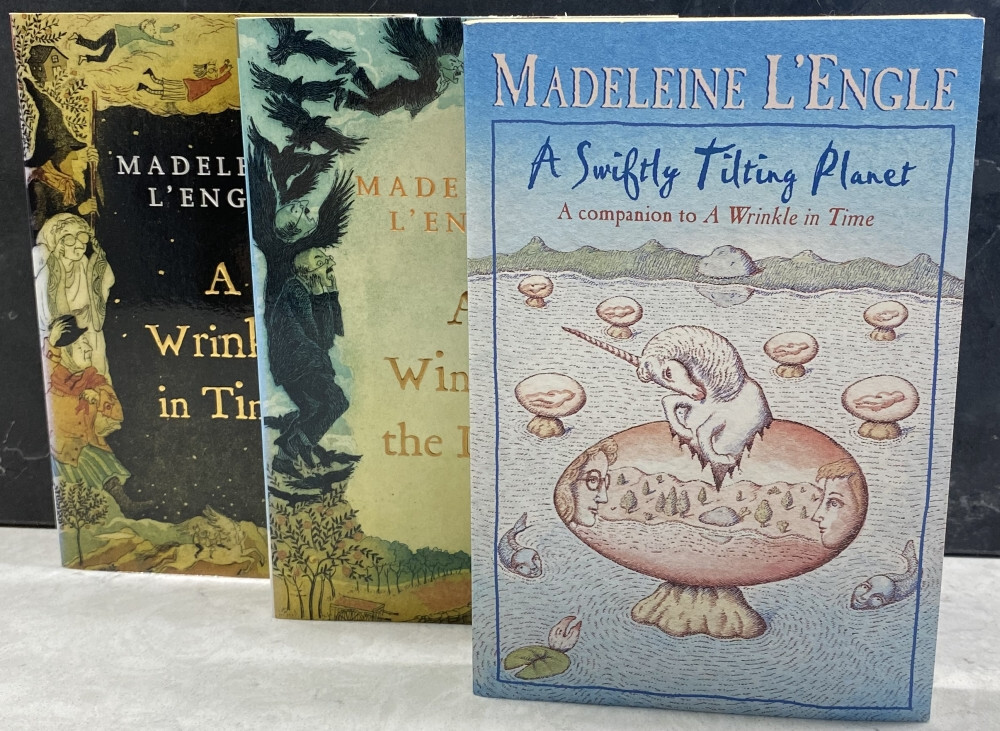 3 bk Lot, Madeleine L&rsquo;Engle A Wrinkle in Time, Wind in the Door, Swiftly Tilting