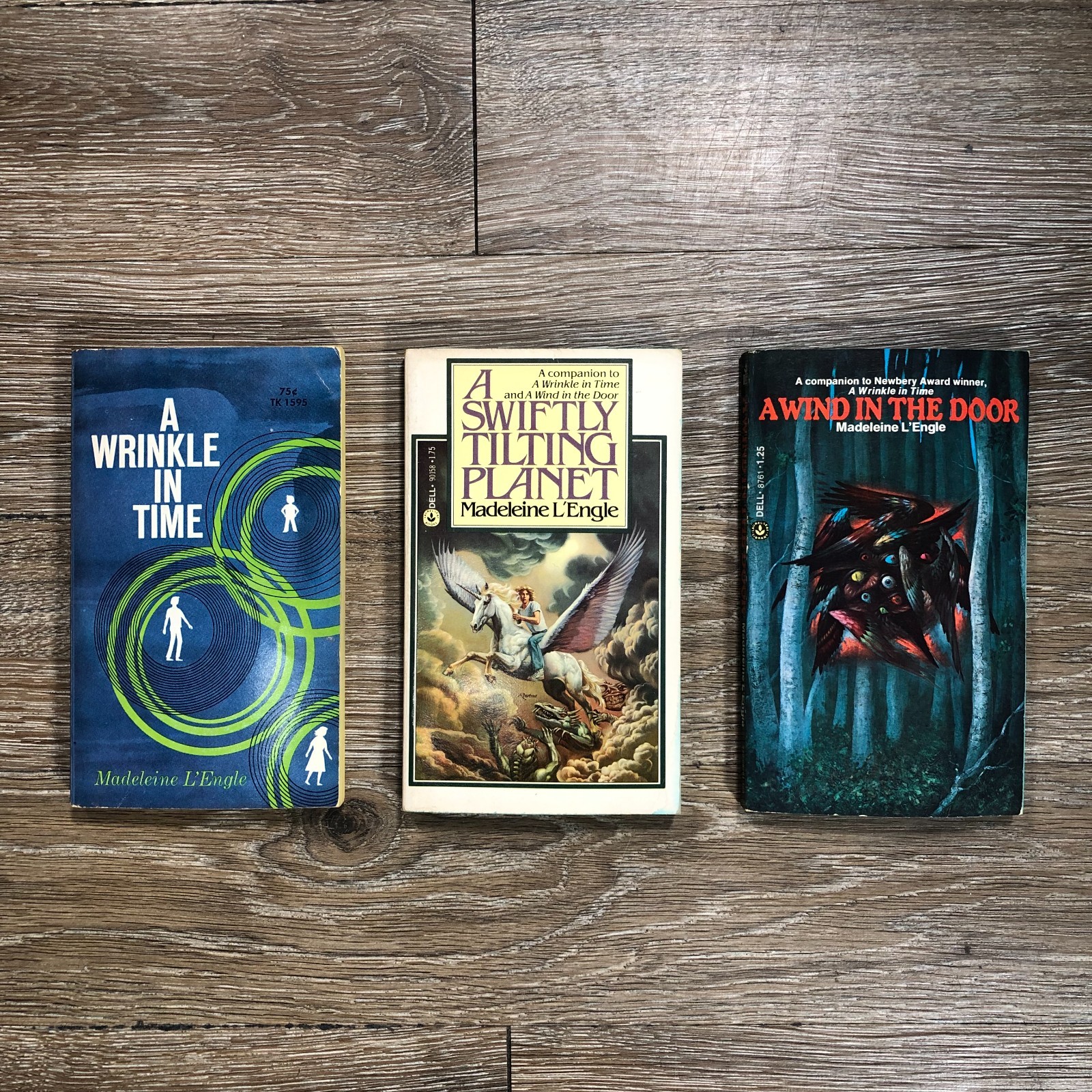 Madeleine L&rsquo;Engle 3 Books Wrinkle in Time Wind in Door Tilting Planet Vintage