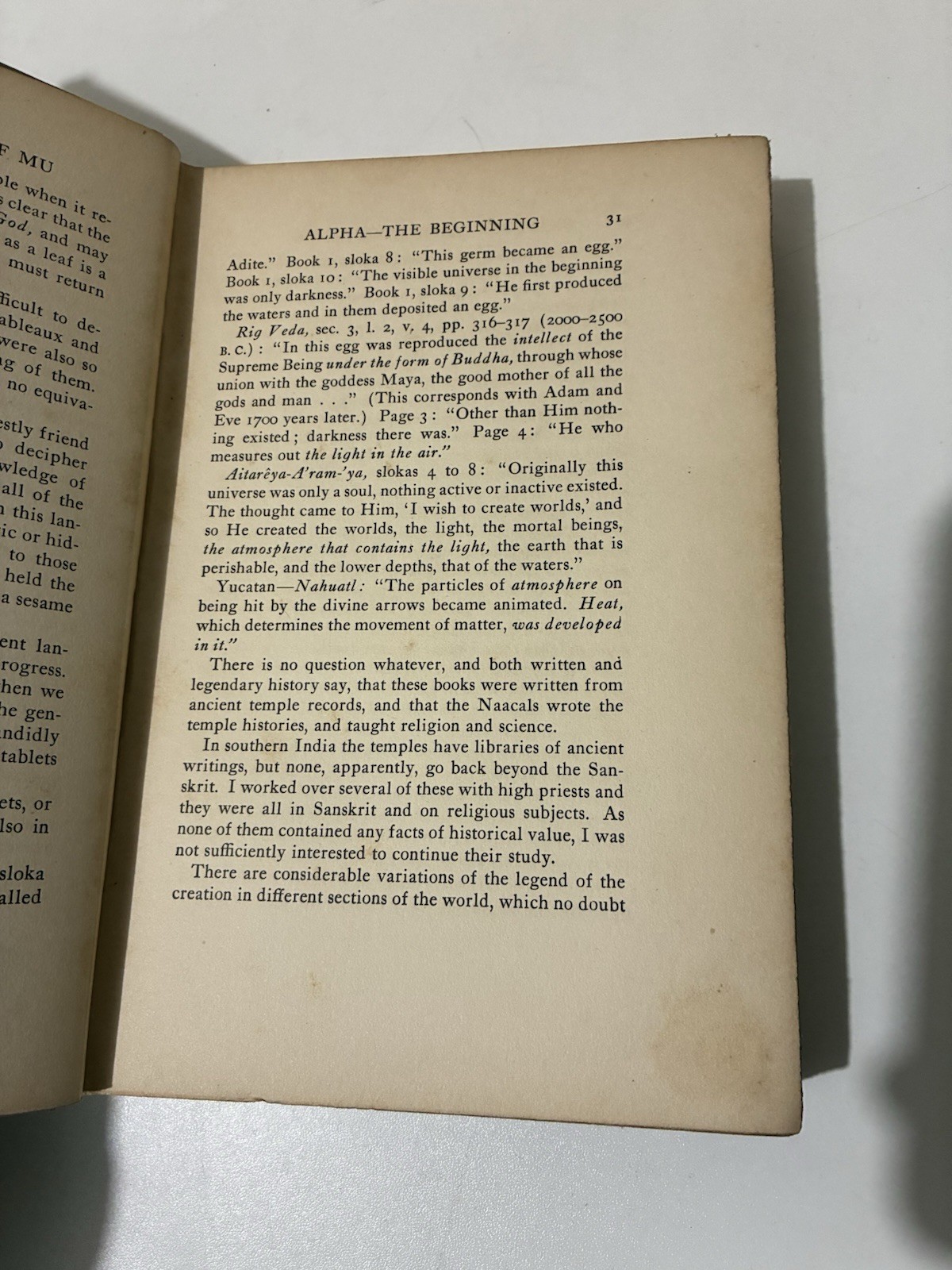 The Lost Continent of Mu James Churchward hardcover 4th printing 1933