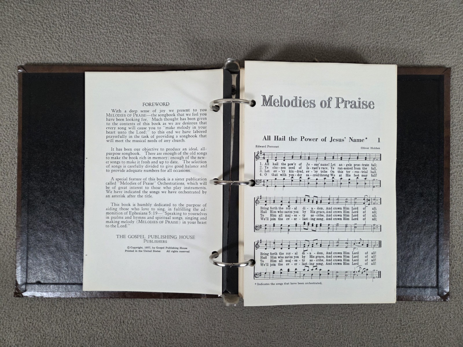 Melodies of Praise Gospel Publishing House 1957 Hymn Sheet Music Binder