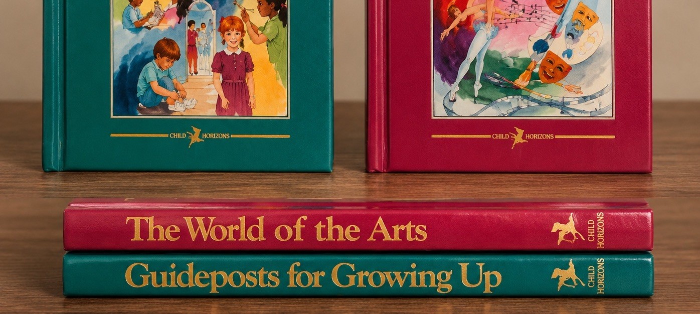 Vintage CHILD HORIZONS Book Lot The World Of The Arts Guideposts Growing Up HC