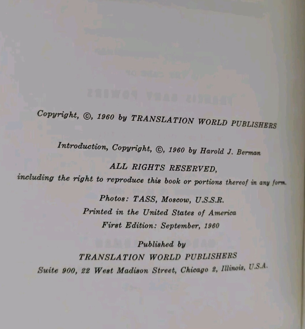 The Trial of the U2, gryphon notable trials library, history, military plane HC