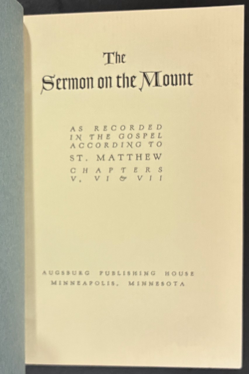 1934 The Sermon On The Mount The Gospel According To St Matthew Flexi-HC Booklet