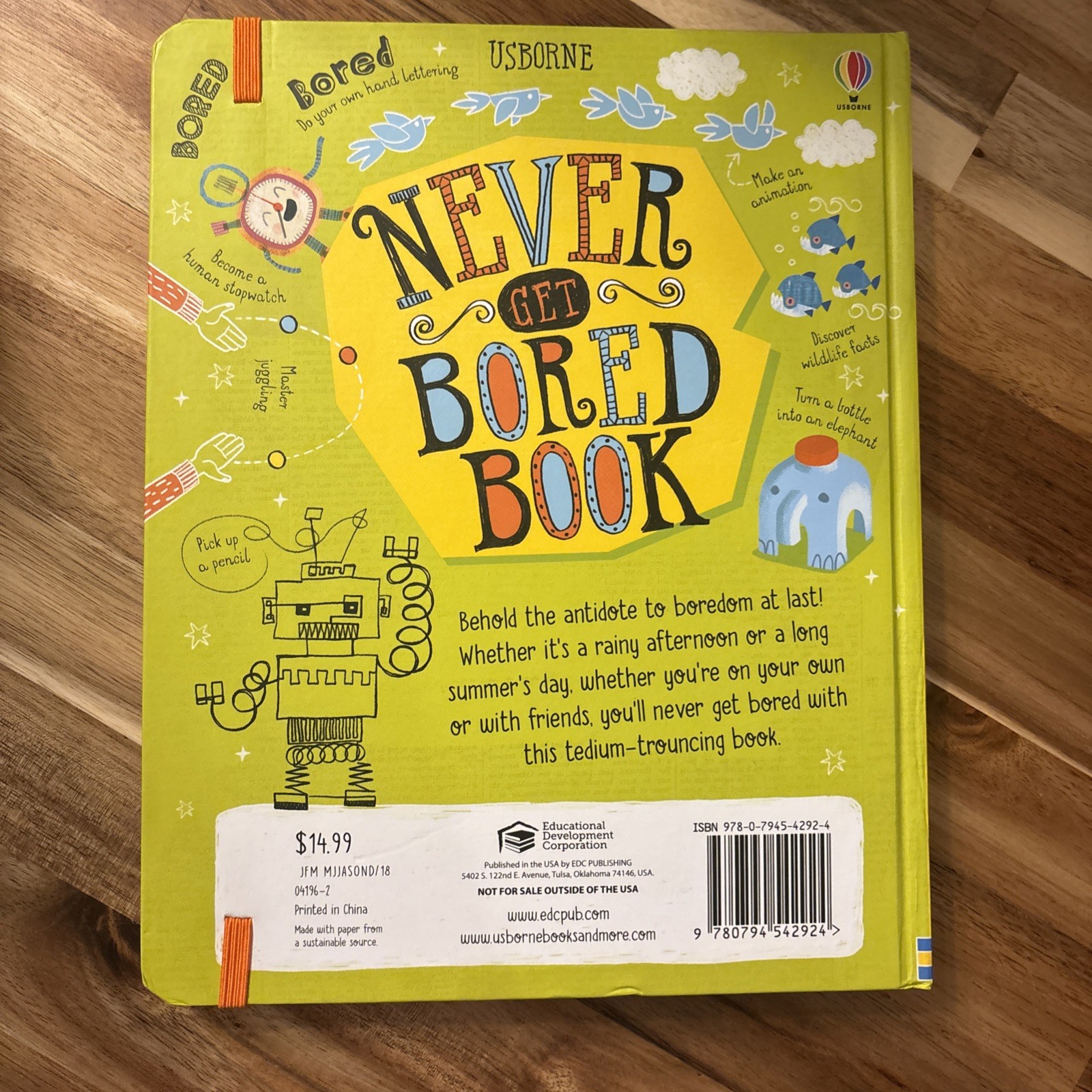 Never get bored book, USBorne, Good Book