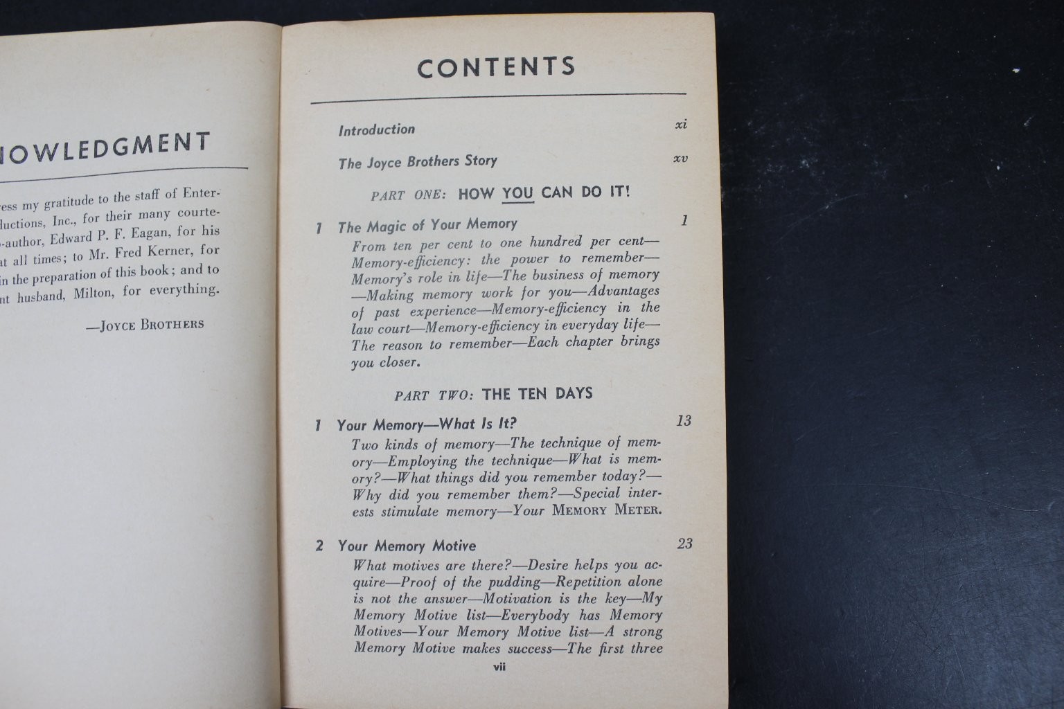 10 Days to a Successful Memory Joyce Brothers 1959 Permabook Psychology PB