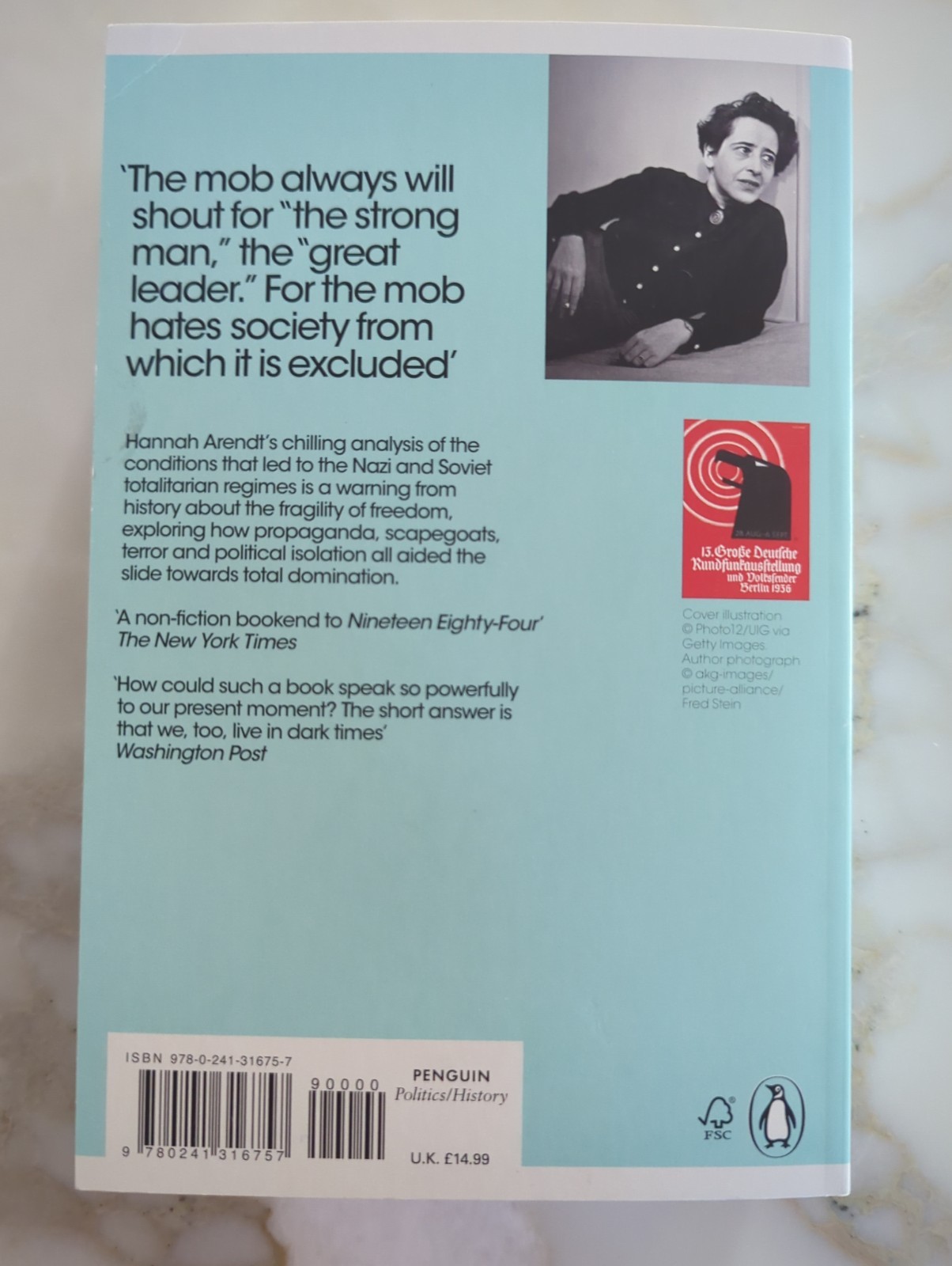 Actual Book: The Origins Of Totalitarianism: Hannah Arendt Penguin Classics