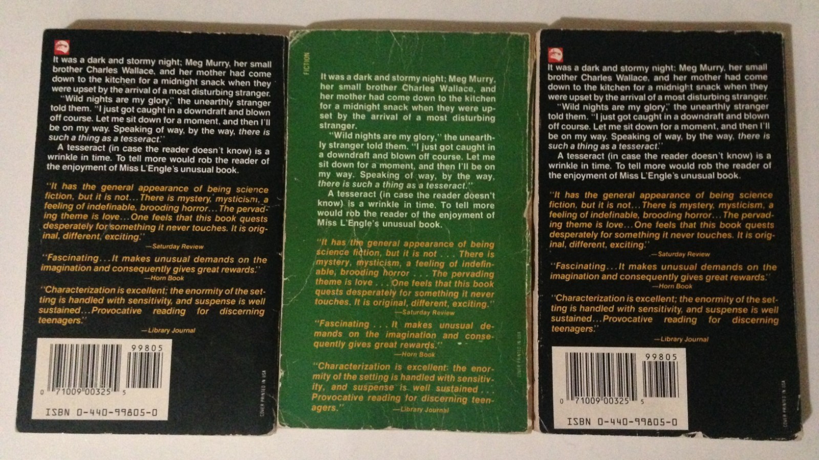 A Wrinkle in Time Madeleine L&rsquo;Engle Laurel Leaf PB Book 1976 *3 Copies*