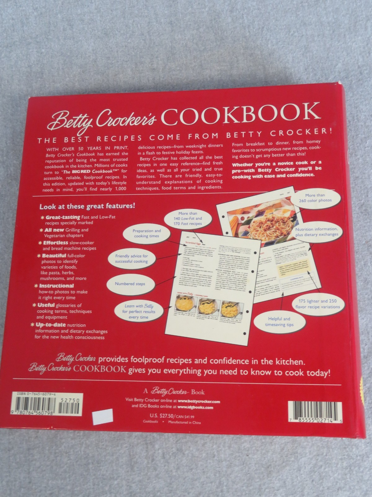 Betty Crocker&rsquo;s Cookbook 3 Ring Binder Index Tabs 576 Pages