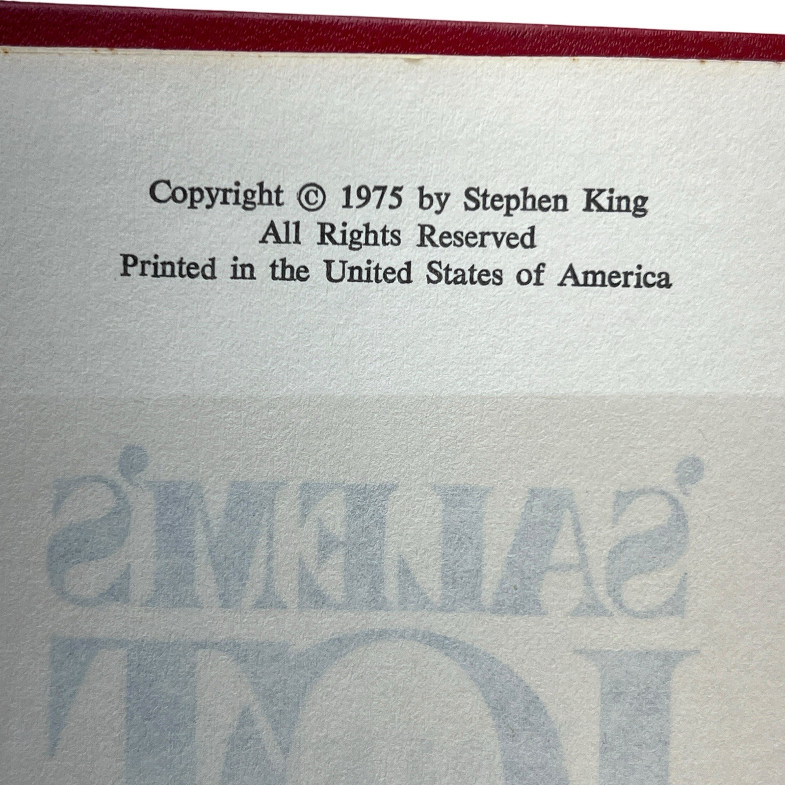 1975 SALEM&rsquo;S LOT Stephen King Hardcover First Book Club Edition BCE 1st Edition