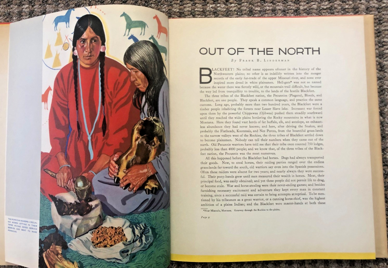VINTAGE « Blackfeet Indians » by Frank Linderman; illustrations by Winold Reiss