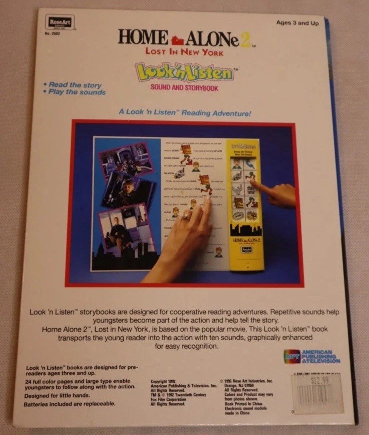 HOME ALONE 2 LOST NEW YORK VTG SOUND & STORYBOOK LOOK &lsquo;N LISTEN ELECTRONIC 1992