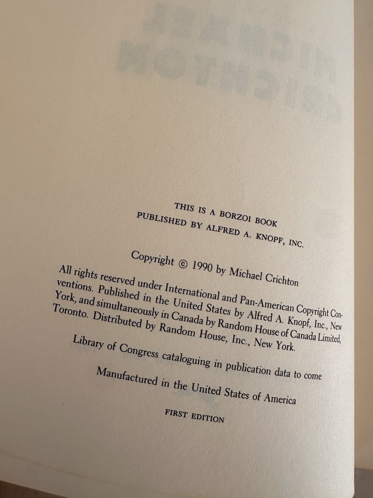 JURASSIC PARK 1990 First Edition! Michael Crichton Advance Reader&rsquo;s Edition