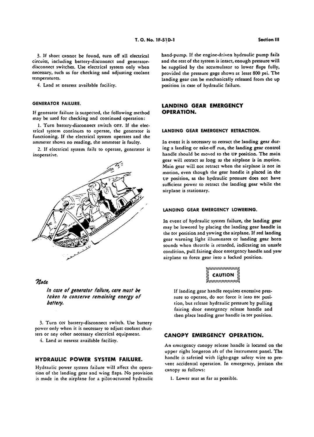 T.O. No. 1F-51D-1 Pilot&rsquo;s Manual P-51D Mustang Flight Handbook loose leaf
