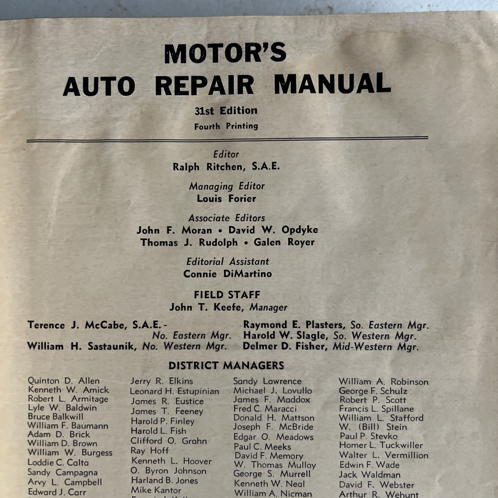 Vintage Chilton 1968 Motor&rsquo;s Auto Repair Manual Hard Cover