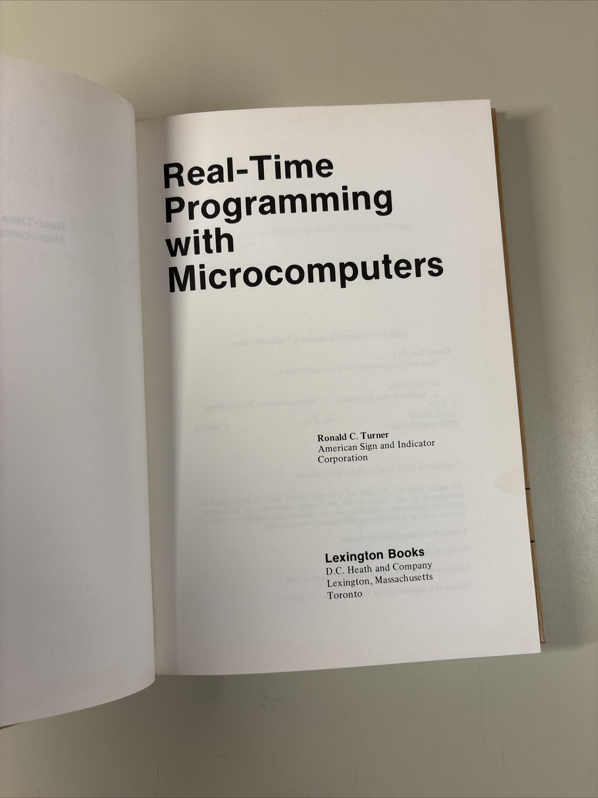 Vintage 1978 Real-Time Programming With Microcomputers Ronald C. Turner