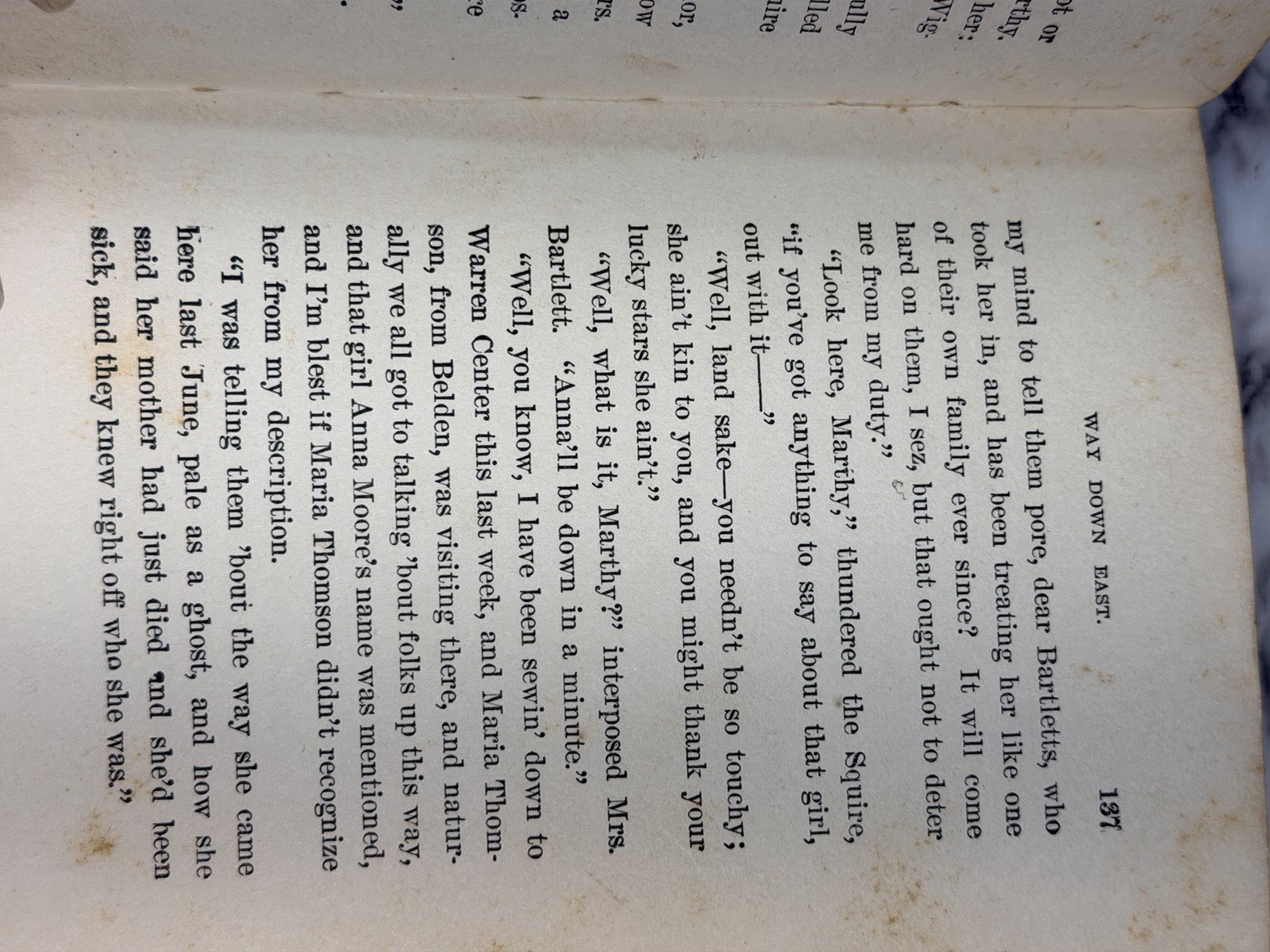 ANTIQUE BOOK 1900 , Way Down East, by Grismer, HB, Illustrated (2653)