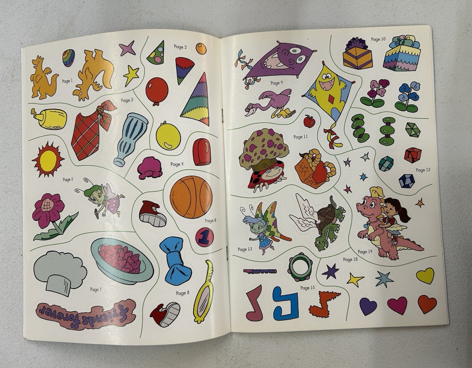 Vintage Dragon Tales Friends Forever Coloring Sticker Book Cut Out Doll Y2K