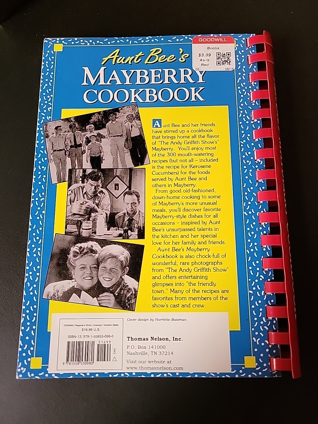 Aunt Bee&rsquo;s Mayberry Cookbook -Spiral-bound Paperback Book by Ken Beck /Jim Clark