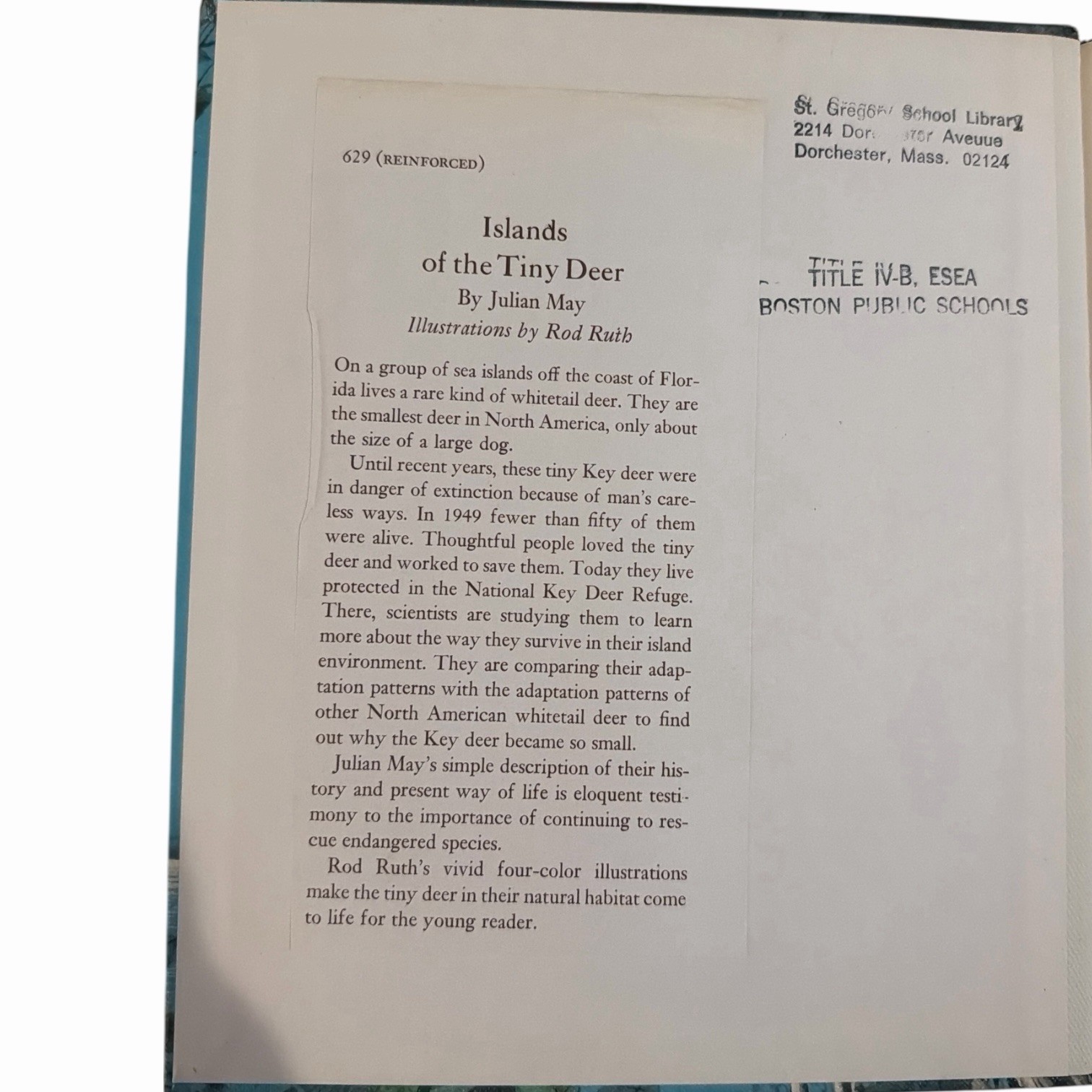 Vintage 1973 Islands of the Tiny Deer Julian May Rod Ruth Hardcover Ex Library