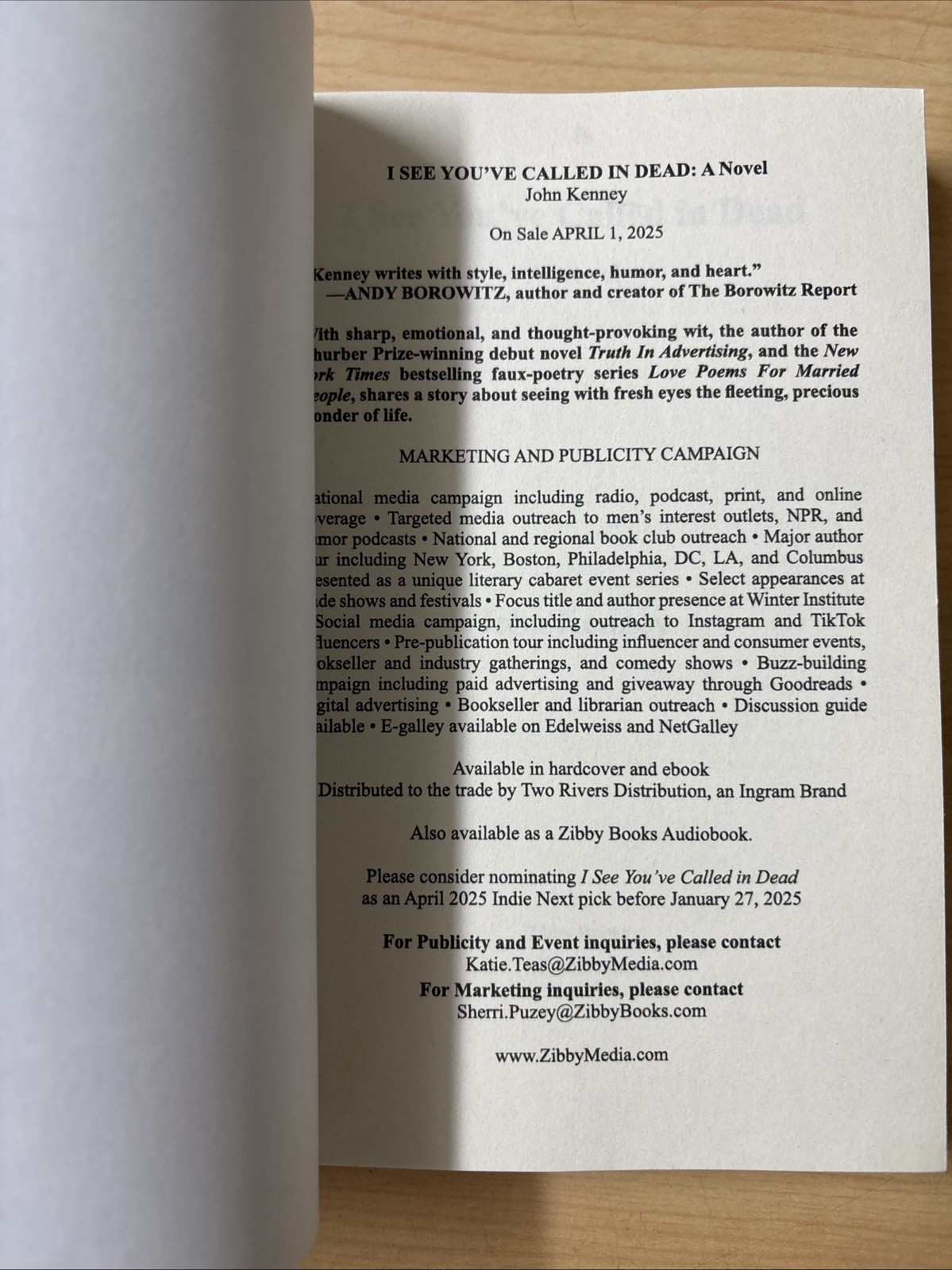 I See You&rsquo;ve Called in Dead John Kenney ARC Advance Reader Copy Galley Proof VG