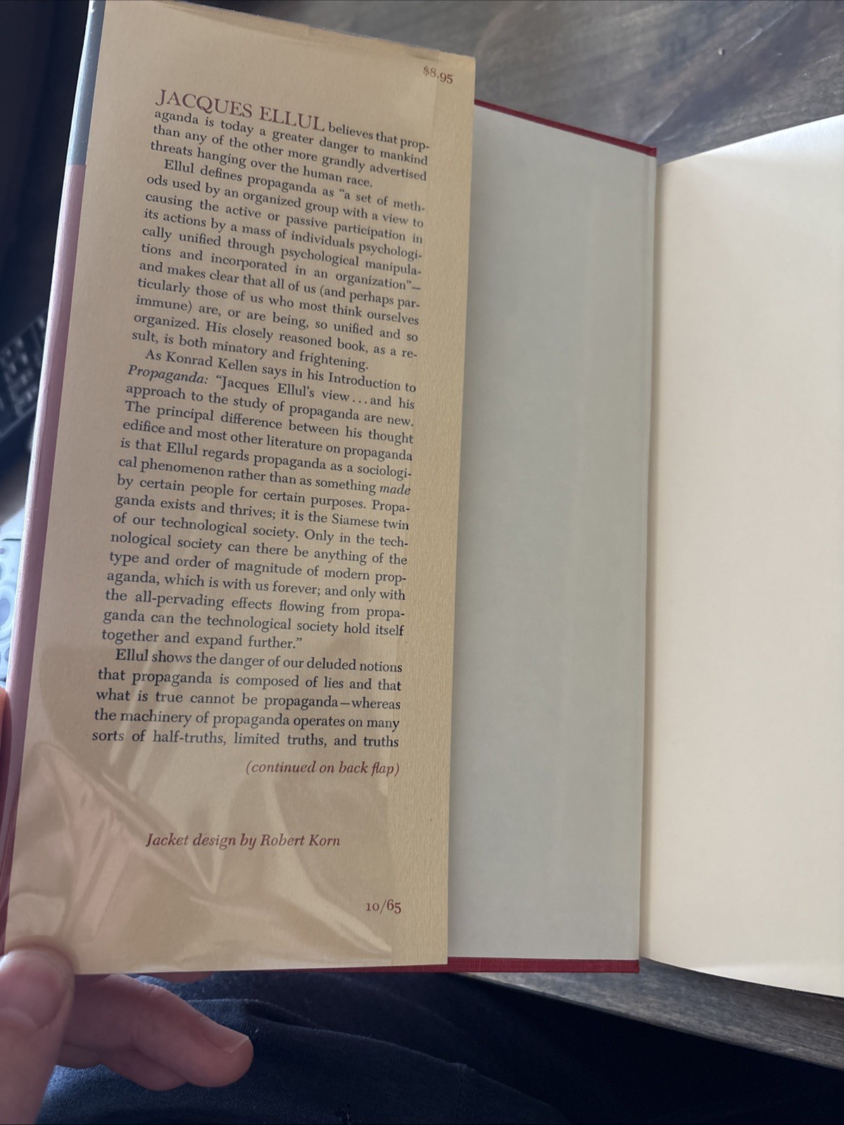 Propaganda: The Formation of Men&rsquo;s Attitudes, Jacques Ellul (HC) 1st ed 3rd Ptg