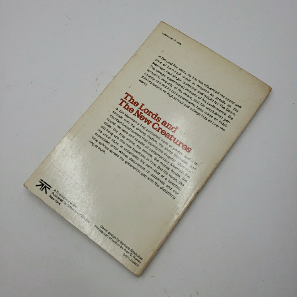 The Lords And The New Creatures Poems by Jim Morrison First Touchstone PB 1971