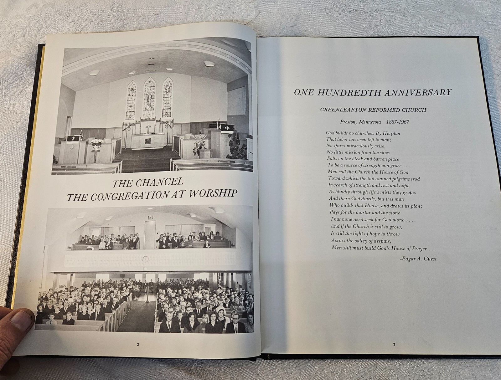 1967 GREENLEAFTON MN Reformed Church Centennial Celebration Hardcover Book Flier