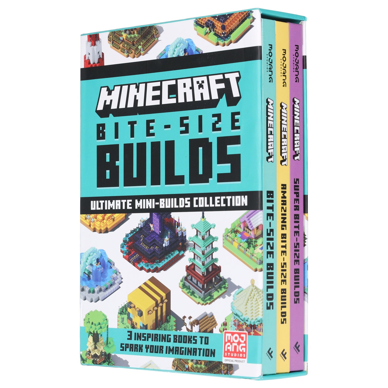 Minecraft Bite-Size Builds 3 Books Hardback Box Set – Ages 7+ – By Mojang AB