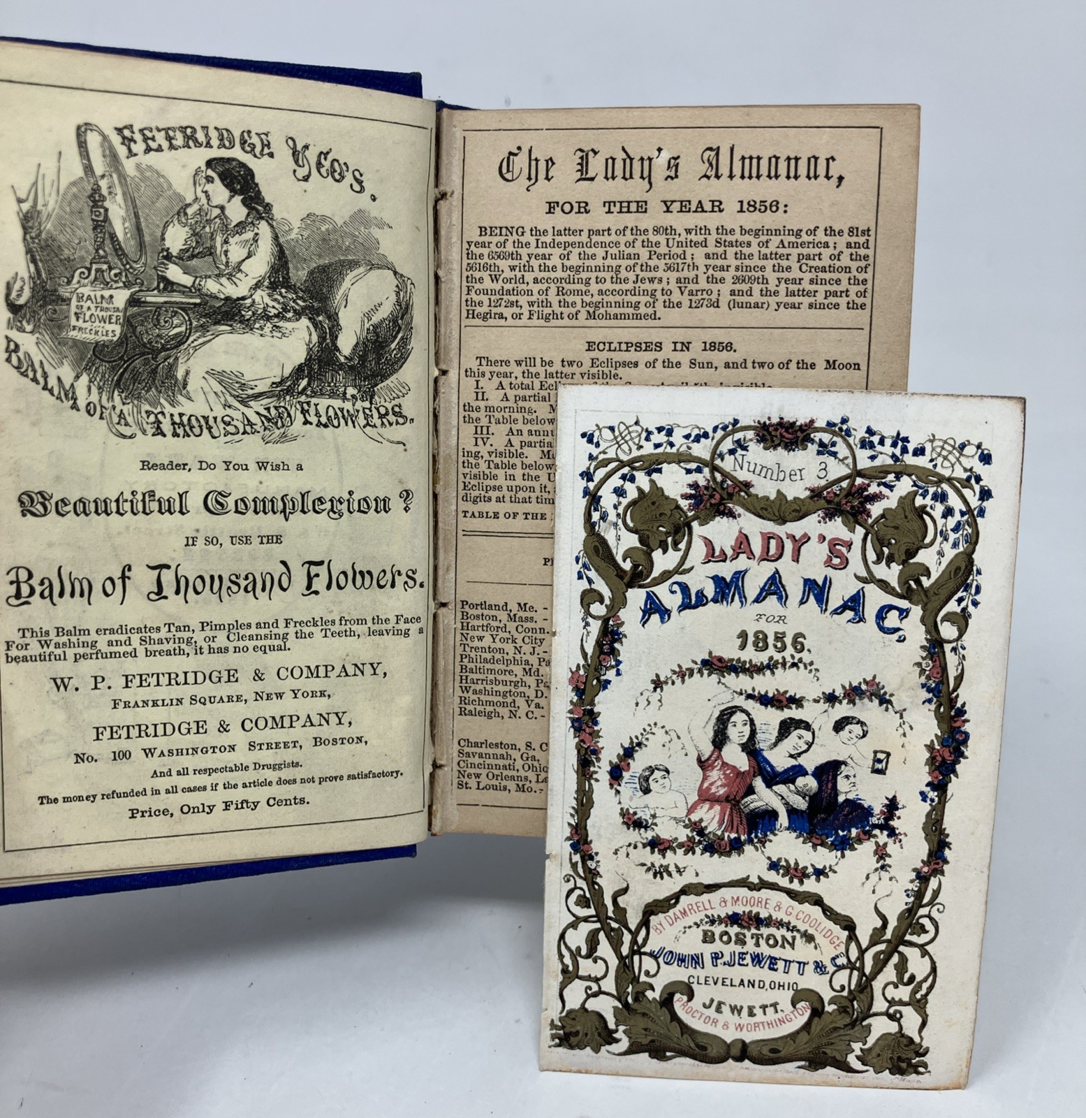 The Lady&rsquo;s Almanac for 1856 Boston MA Miniature Book