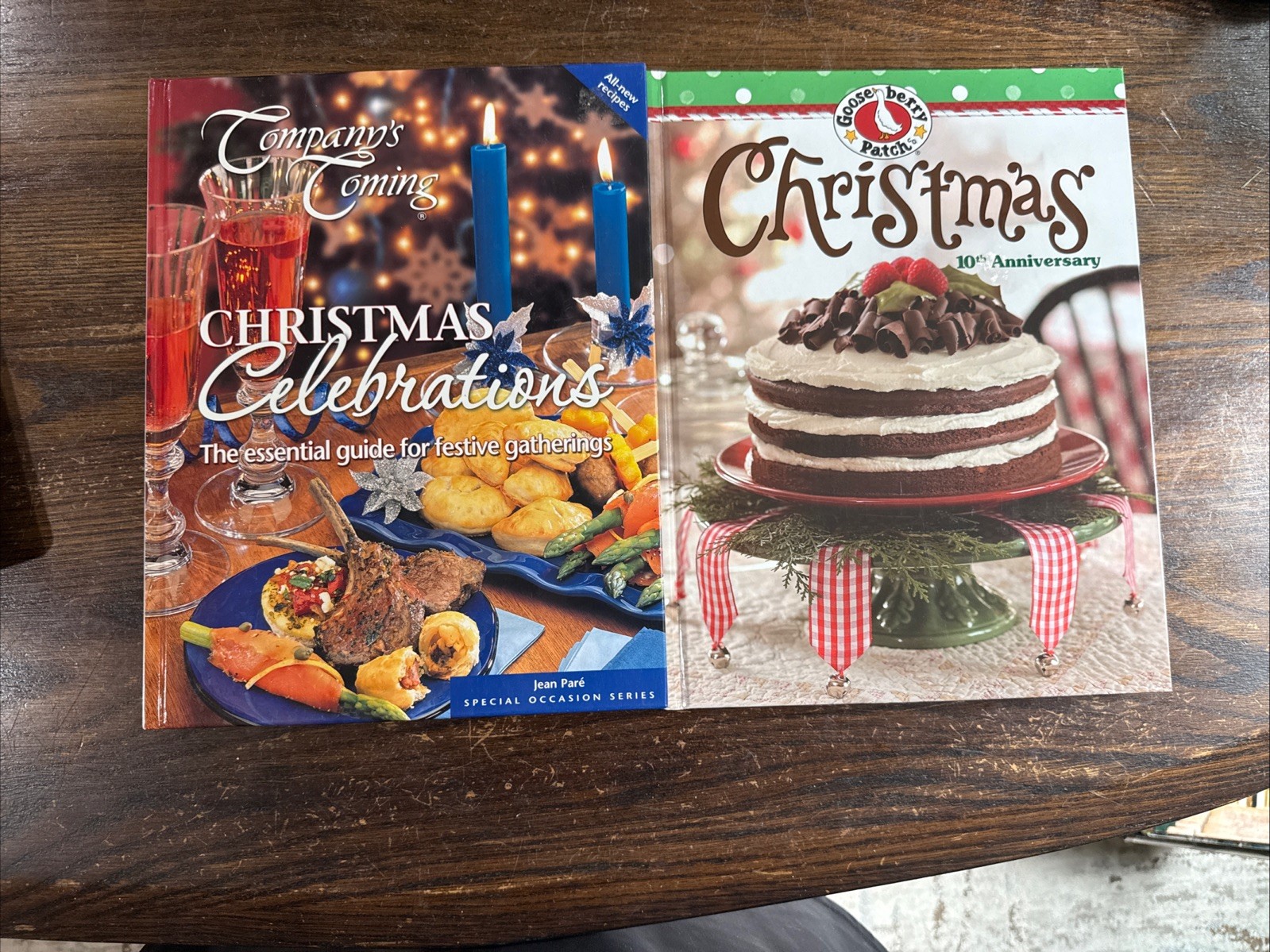 Lot Of 2 Hardback Christmas Holiday Cookbooks Recipes Family