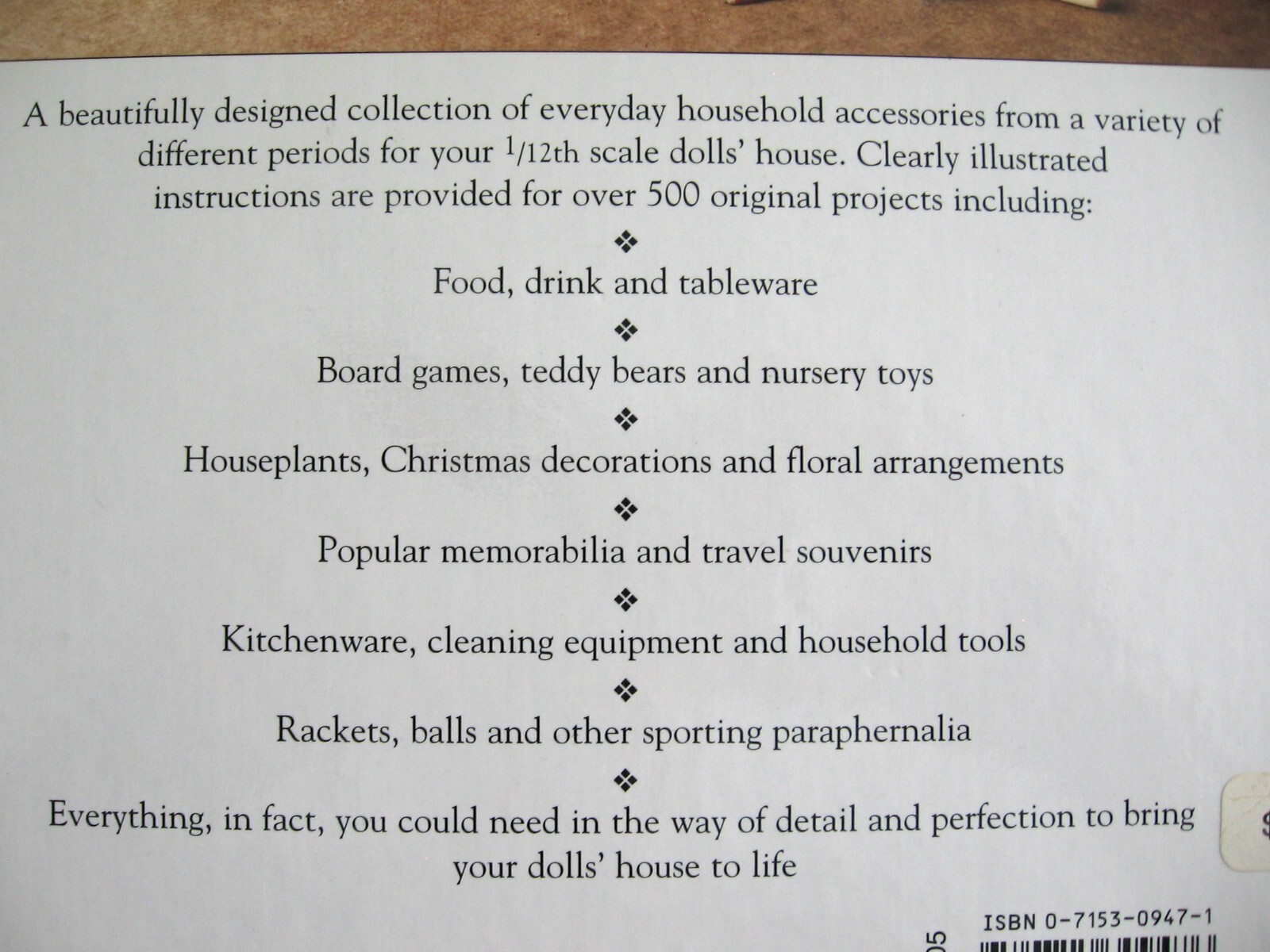 DOLLS&rsquo; HOUSE DETAILS – OVER 500 PROJECTS IN 1/12 SCALE -KATH DALMENY – LIKE NEW