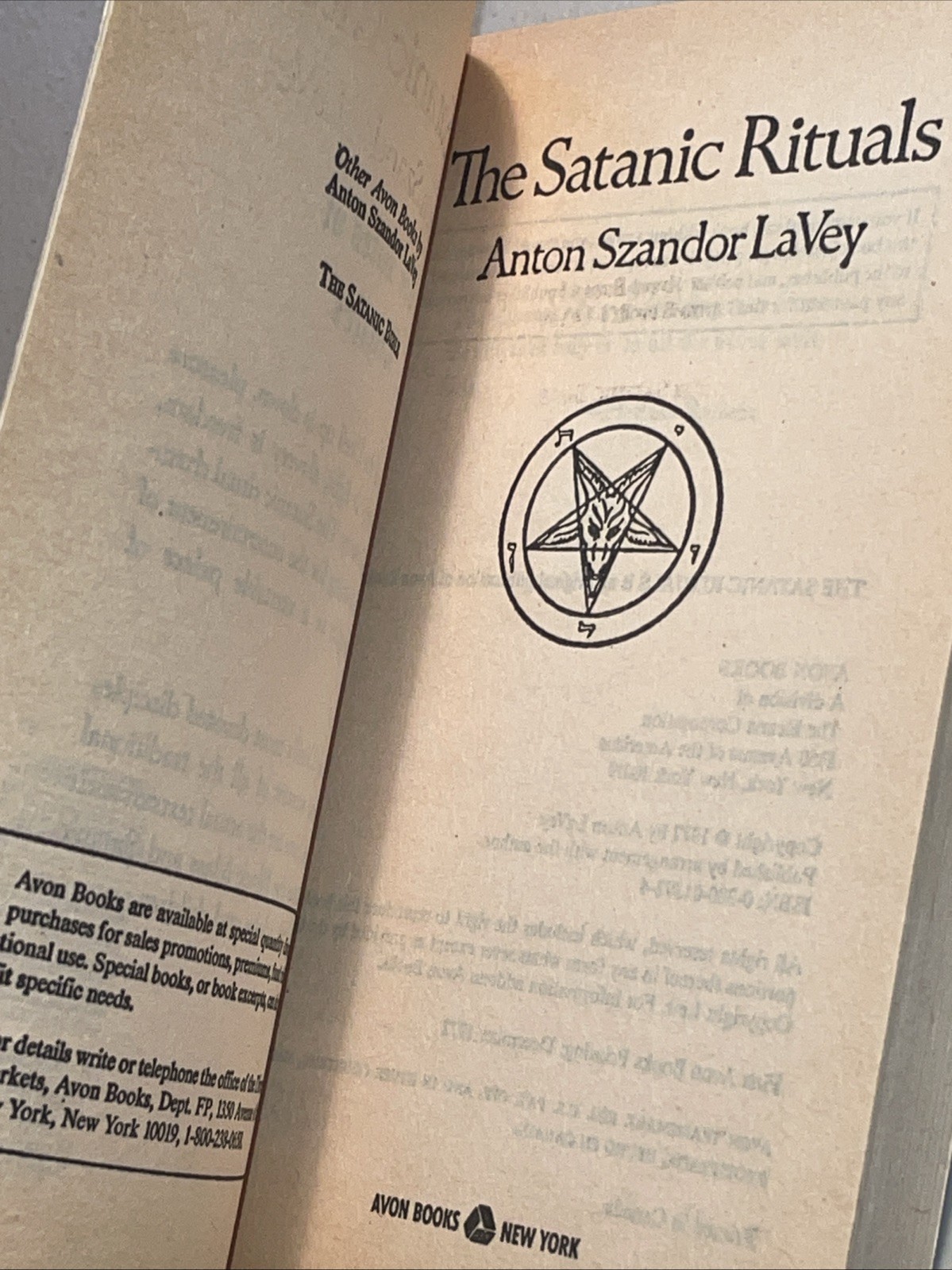 The Satanic Rituals Companion Bible Anton LaVey 1st 14th Printing 1972 Vintage