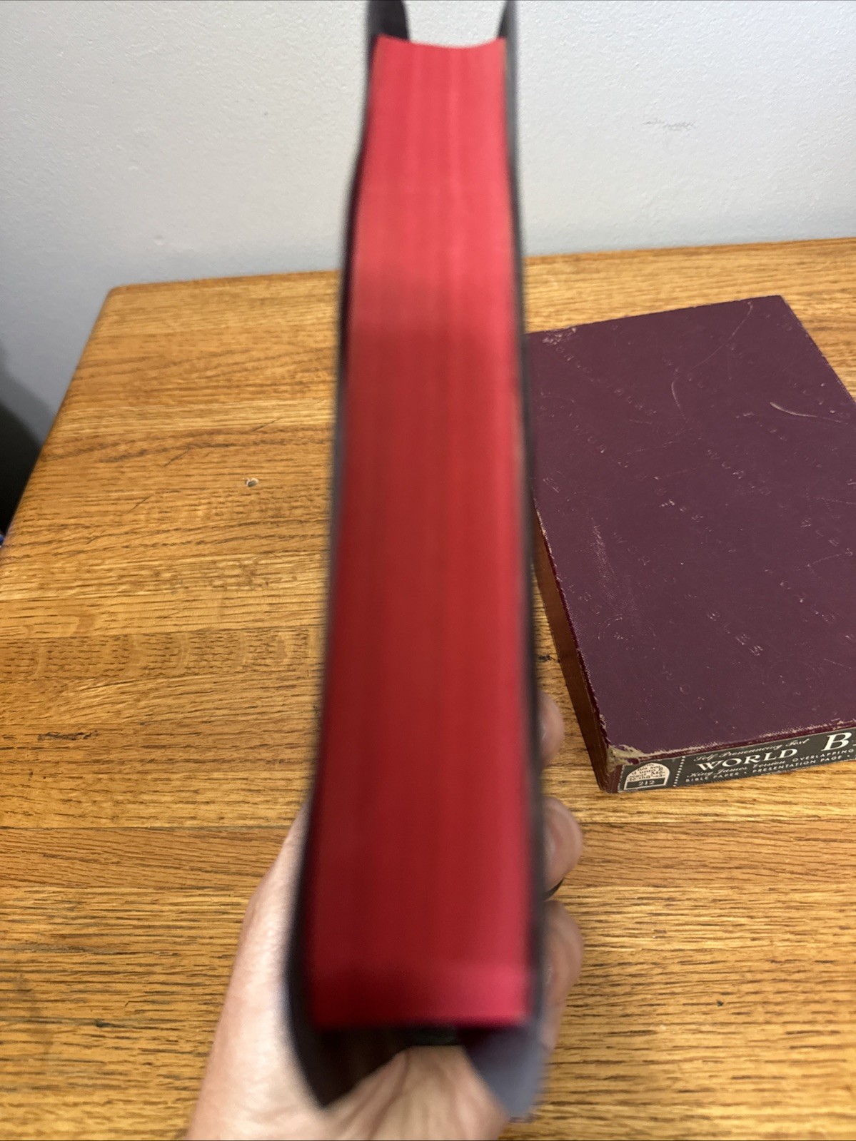 1950s Bible World Publishing Co KJV Original Box #212 Red Edges Self Pronouncing