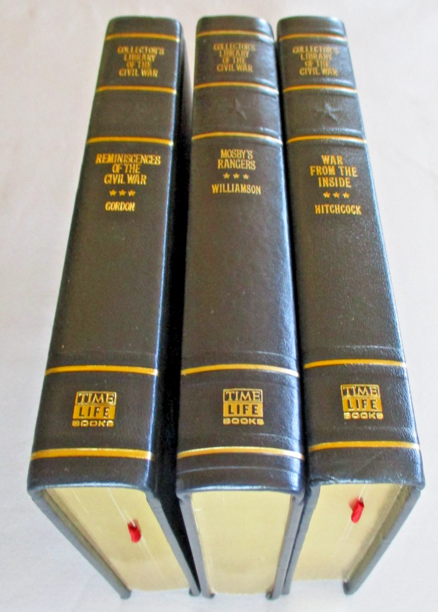 Time Life COLLECTOR&rsquo;S LIBRARY OF THE CIVIL WAR 3 Volume HC Set LEATHER Nice!